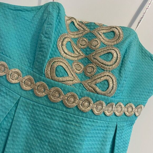 EUC Lilly Pulitzer Betsey Dress Wave Jacquard Dress Shorely Blue Sz. 4 - Picture 3 of 8